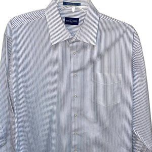 Men's Alan Flusser Stripe Long Sleeve Button Down Shirt 17 32/33‎